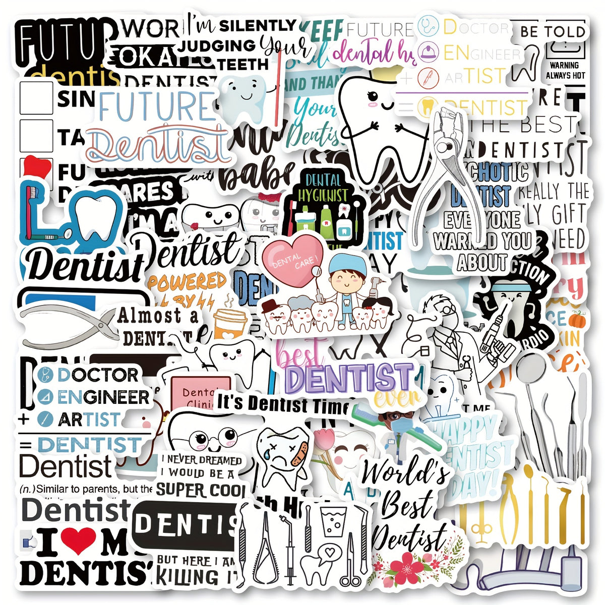 100pcs Dentist Nurse Doctor Stickers - Water Bottle & Laptop Stickers