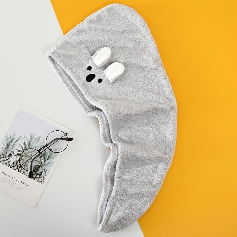 Hair Drying Towel Absorbent Cartoon Pattern Women Shower Cap Bath Hat