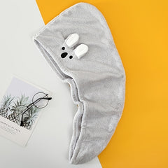 Hair Drying Towel Absorbent Cartoon Pattern Women Shower Cap Bath Hat