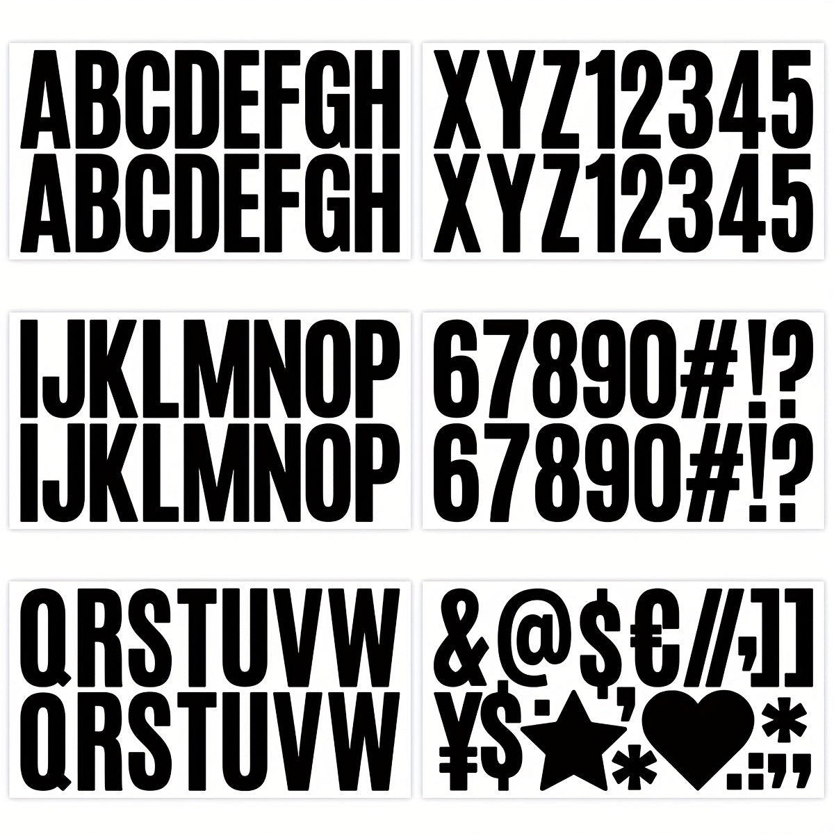 6pcs 2.5 inch Letter Stickers Self-adhesive Waterproof Bulletin Board