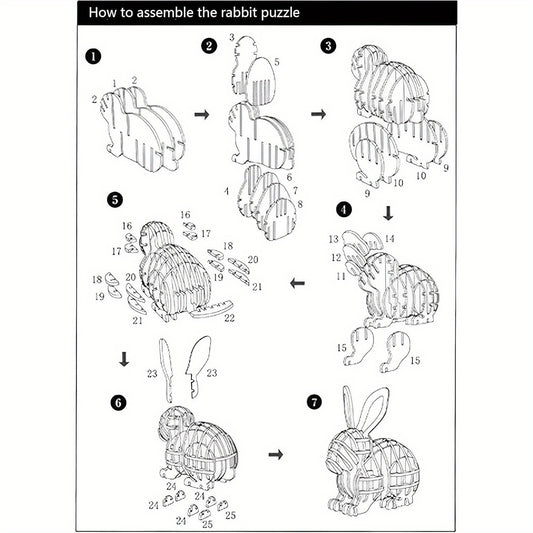 3D Animal Puzzle Craft Model Toy - Educational and Entertaining