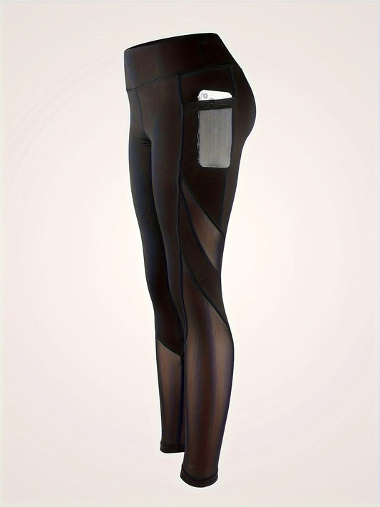 Mesh Contrast Breathable Yoga Pants High Stretch Leggings Women's Activewear