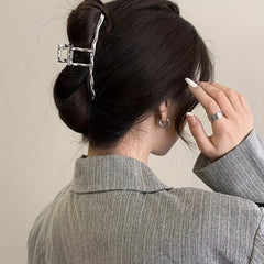 3pcs Alloy Hair Claw Wavy Hair Clip Nonslip Ponytail Holder Women Girls