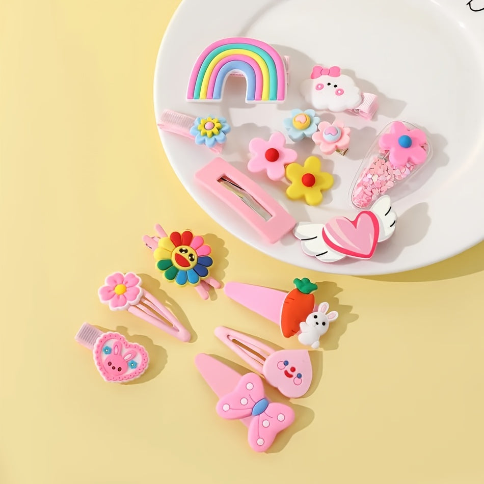 14pcs Girls Hair Clip Cartoon Hairpin Side Clip Hair Accessories Children's Gift