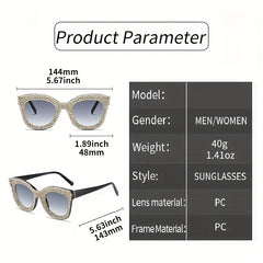 Y2K Rhinestone Cat Eye Sunglasses Bling Summer Sun Shades UV400
