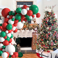 Christmas Balloon Garland Set Green Red Decoration Balloon Strip Tape Glue Dot