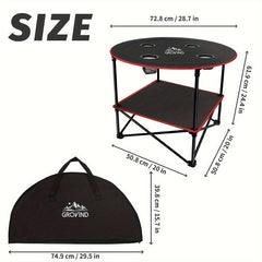 Portable Folding Table with 4 Cup Holders and Bags for BBQ Outdoor Camping