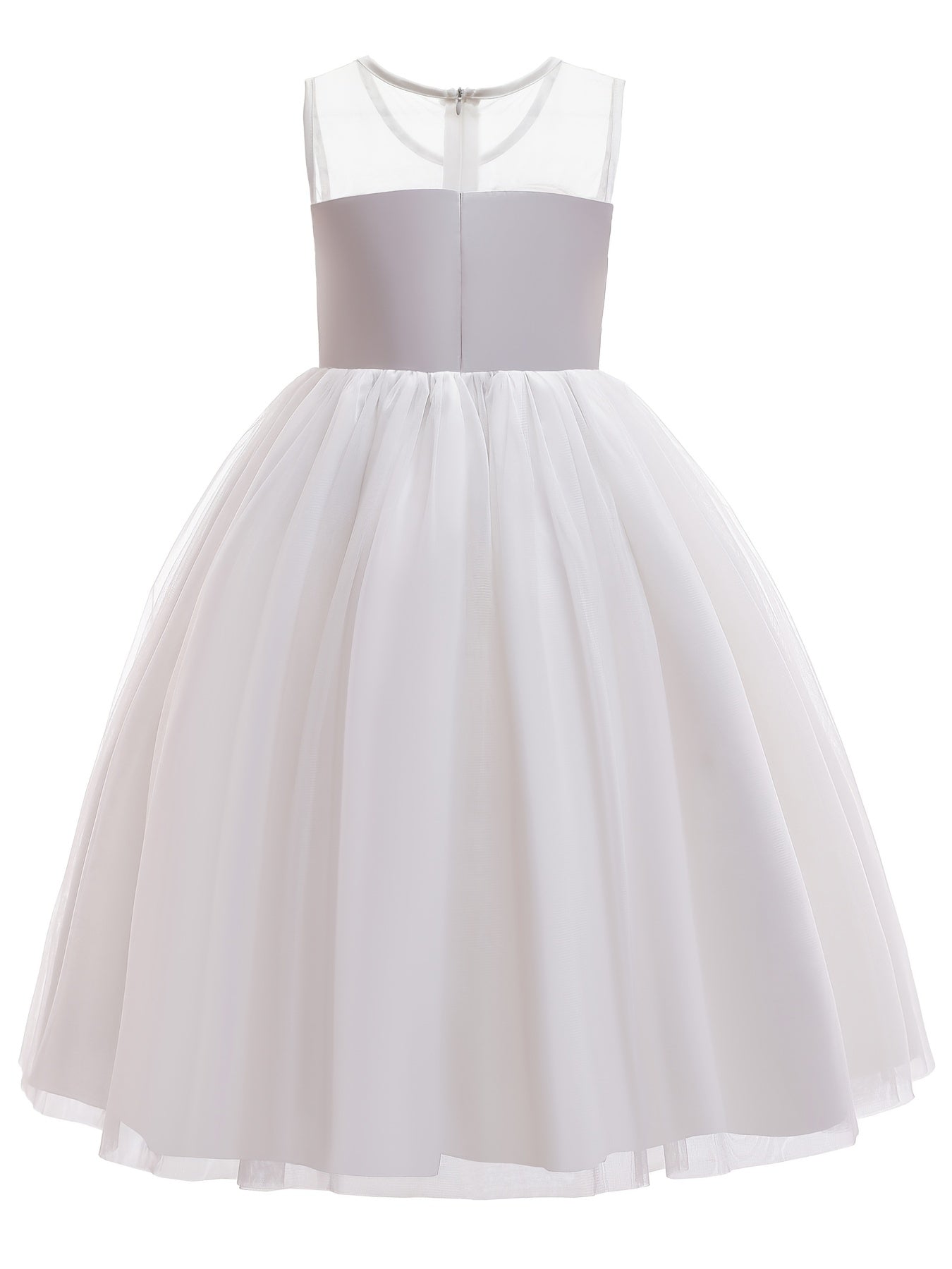 Girls Floral Sleeveless Mesh Princess Dress For Kids