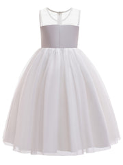 Girls Floral Sleeveless Mesh Princess Dress For Kids