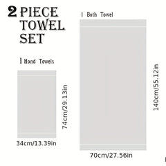 2pcs High Bathroom Towel Set Absorbent Quick Drying Soft Towel