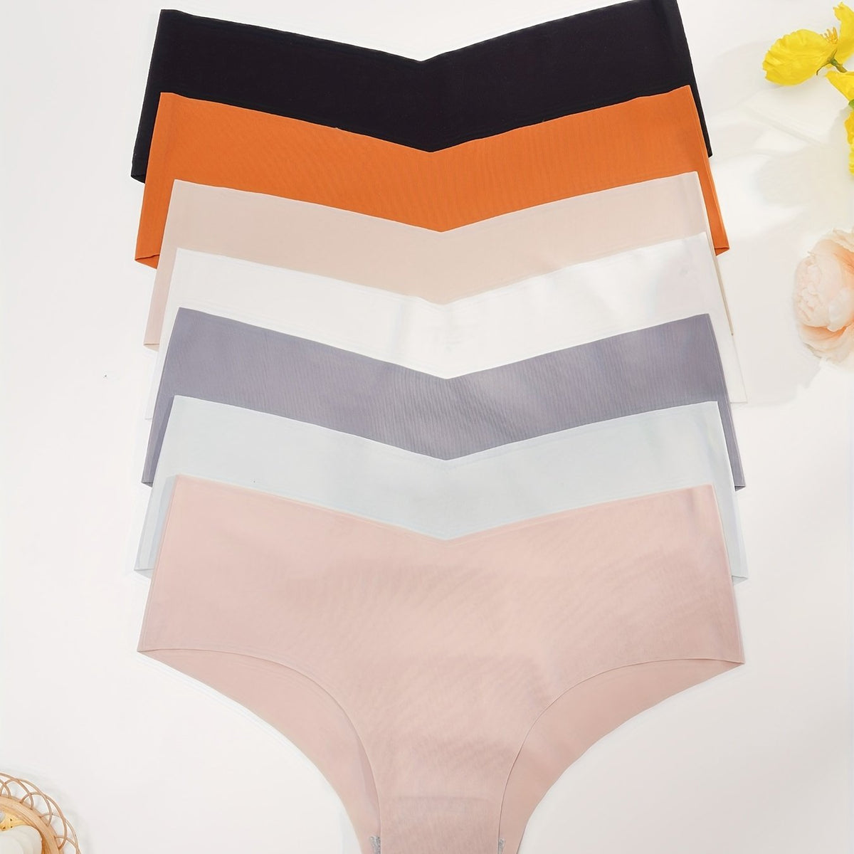 7 Seamless Solid Briefs Comfy Stretchy Panties Women's Lingerie