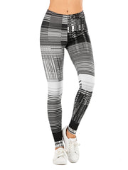Sexy Grid Pattern Print Leggings High Waist Slim Leggings