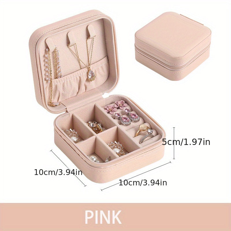 Mini Jewelry Organizer Case Portable PU Leather Storage Necklace Box