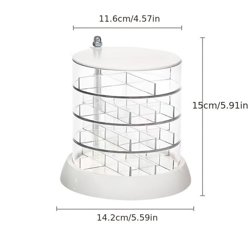 Rotatable 5-Layer Jewelry Organizer Box with Lid