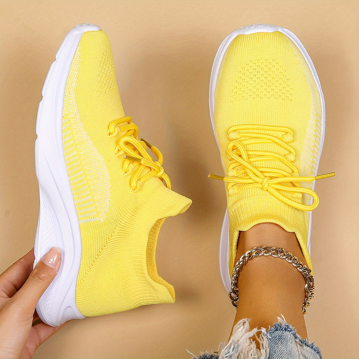 Breathable Running Shoes Women's Lace Sneakers