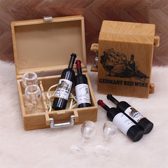 Classic Mini Wine Bottle and Glasses Home Decor Set