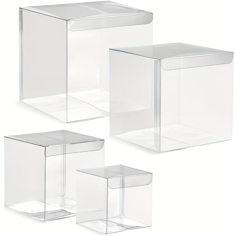 10pcs 4x4x4 Square Clear Gift Boxes Wedding Party Favors Bridal Showers