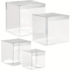 10pcs 4x4x4 Square Clear Gift Boxes Wedding Party Favors Bridal Showers