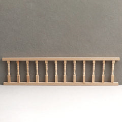 Dollhouse 12 Post Railing Wooden Balustrade Classic Turned Posts & Handrail