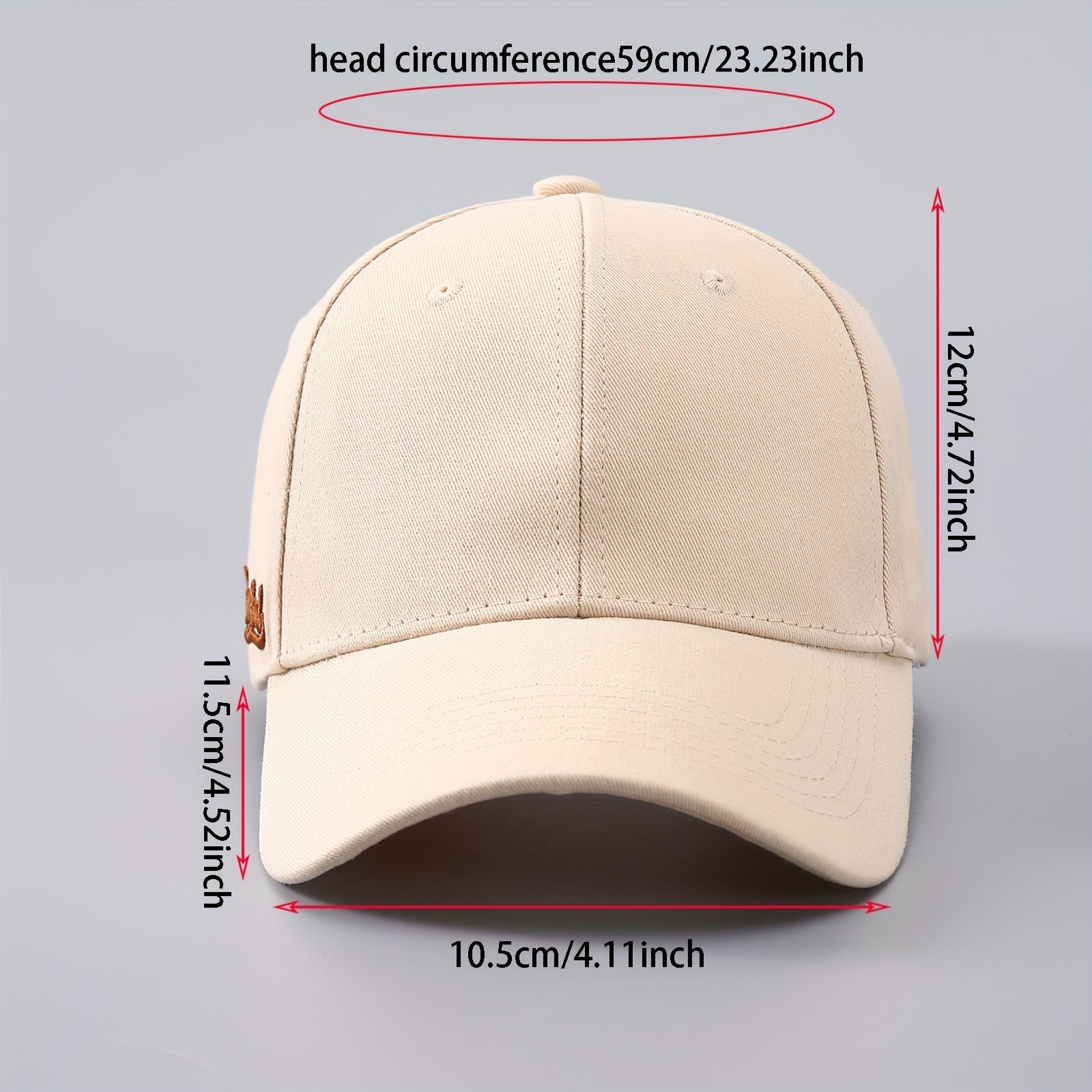 Men's Solid Curved Brim Baseball Cap Side Embroidery Letters Peaked Cap