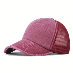 Unisex Ripped Baseball Cap Washed Street Wear Peaked Hat