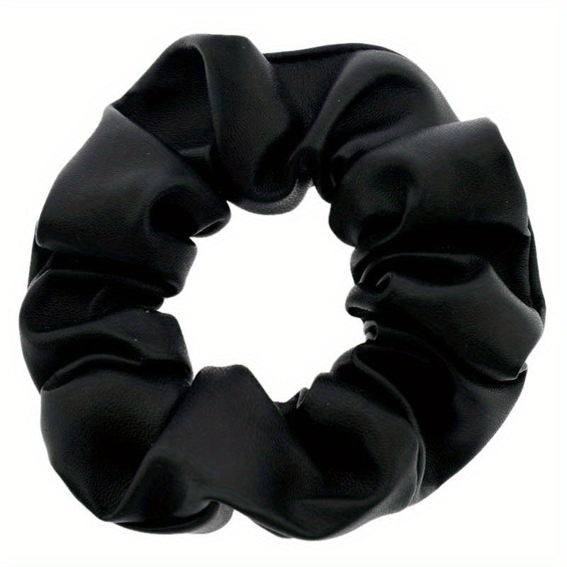 20PCS Pu Leather Hair Tie Scrunchie Hair Rope For Women