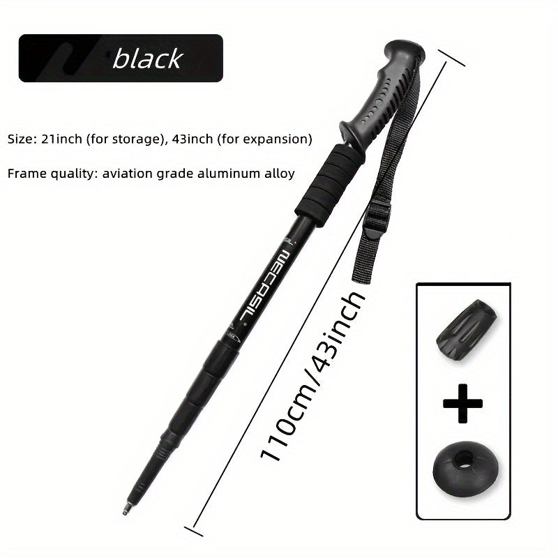 Aluminum 6061 4-section Straight Handle Climbing Stick
