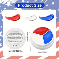 Red Face Body Paint American Flag 3 Colors Palette for Patriotic Events