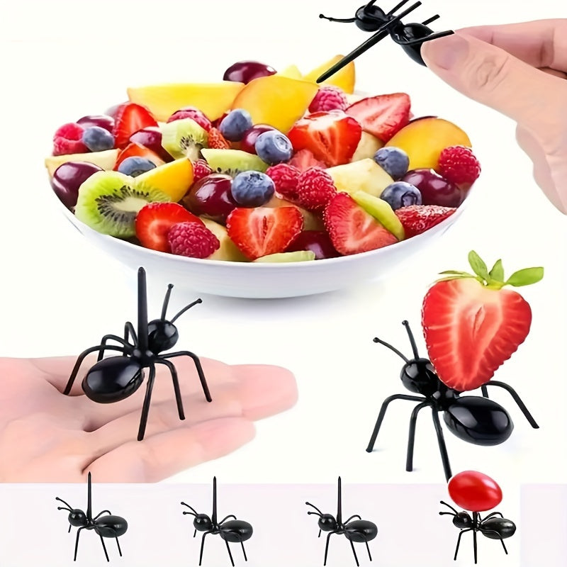 Ant Shaped Fruit Forks Set - Reusable Kitchenware for Home & Outdoor