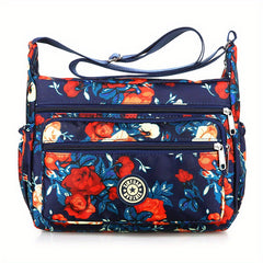 Floral Pattern Crossbody Bag Nylon Shoulder Bag