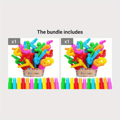 8pcs Colorful Pop Tubes Sensory Toys - Fine Motor Skills, ADHD