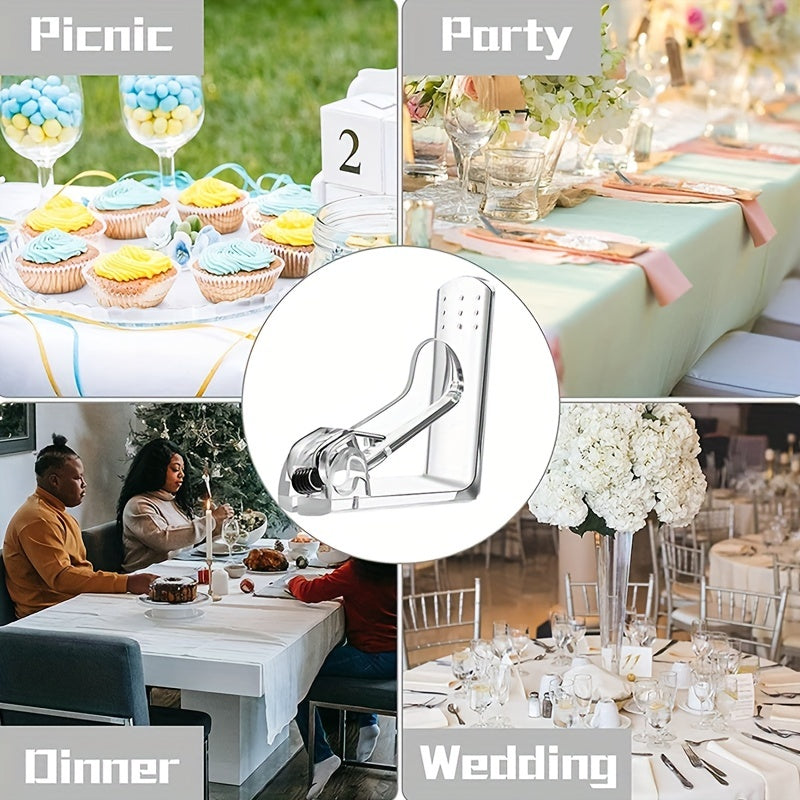 4pcs Plastic Napkin Clips Elastic Tablecloth Clip