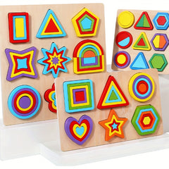 Montessori Wooden Puzzle Shape Cognition Matching Baby Toy