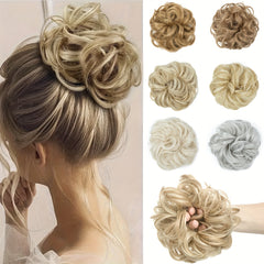 Synthetic Hair Bun Extensions Elastic Wavy Chignon Hairpiece