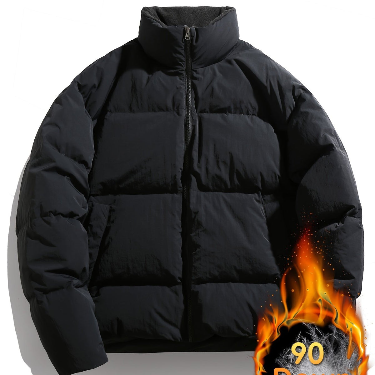 Women's Loose Winter Puffer Jacket Stand Collar
