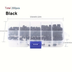 200pcs 304 Stainless Steel Screws Set Hex Head Flat Head Headless Screws