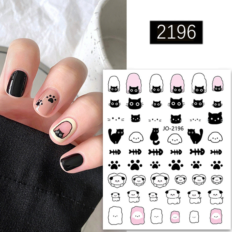 Cute Kitten And Puppy Nail Sticker
