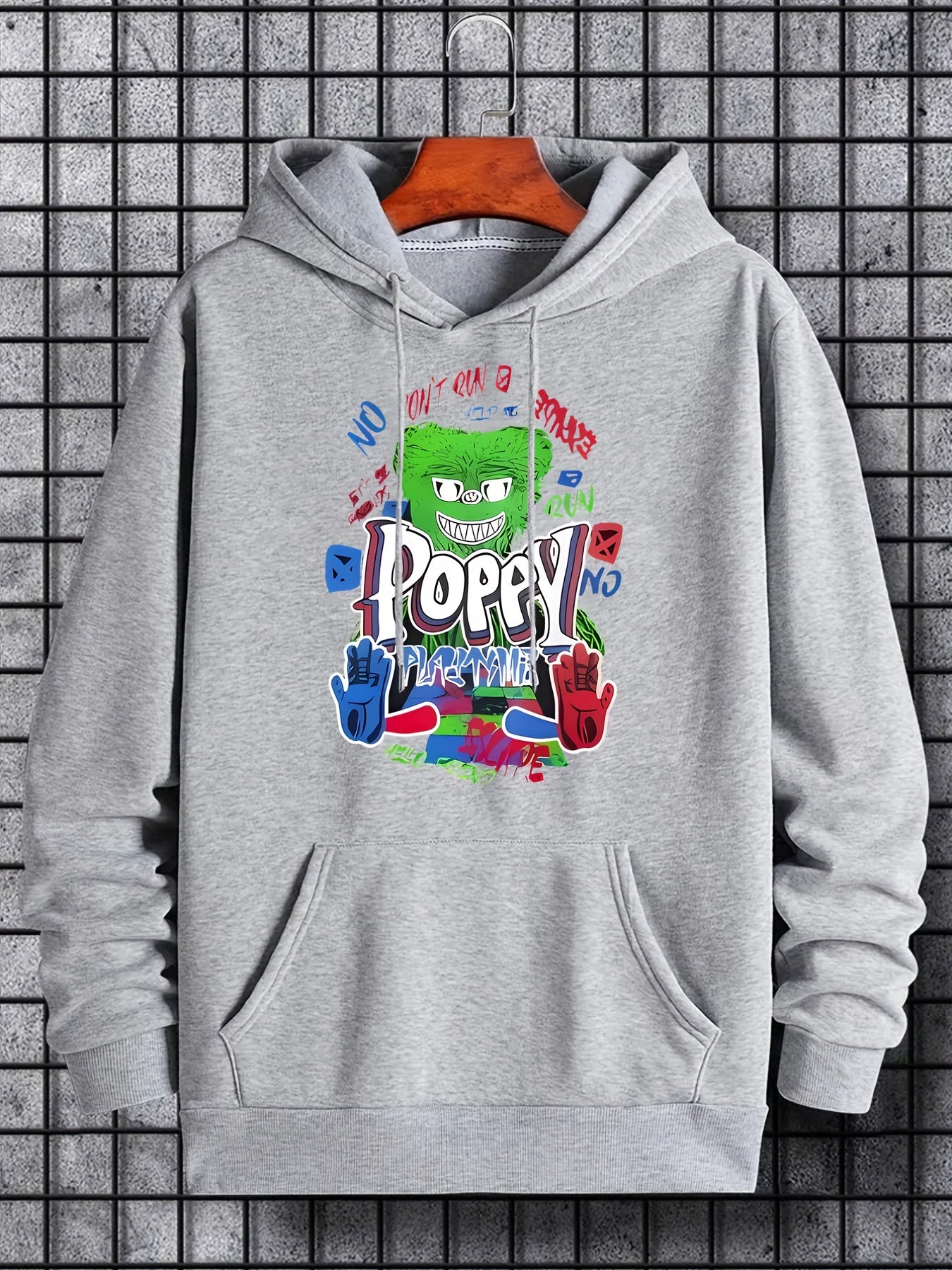 Vintage Graphic Print Hoodie Men's Pullover Hooded Sweatshirt