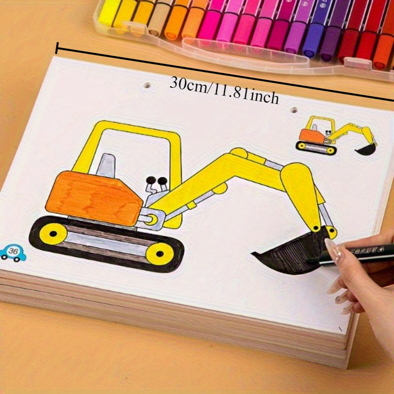 Youth Traffic Coloring Book Excavators & Bulldozers 48 Pages