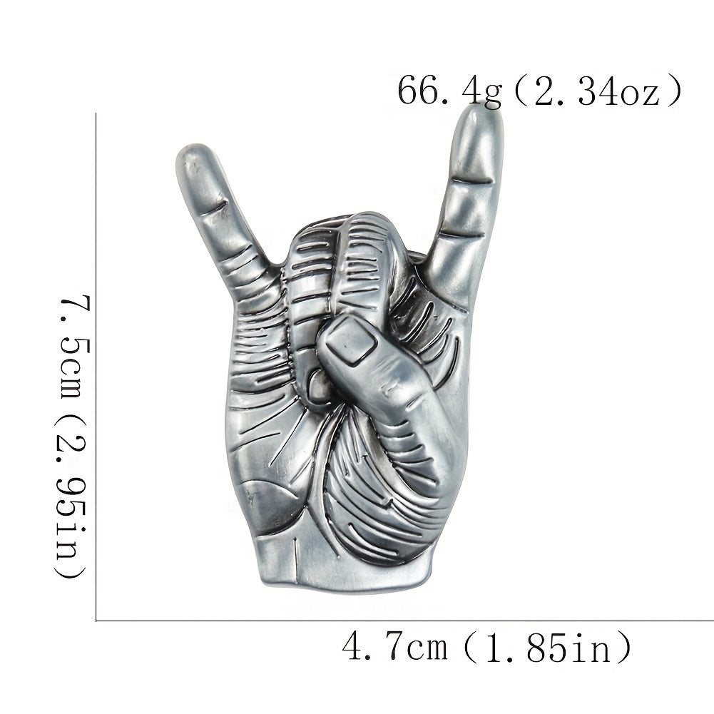 Metal Rock Love Gesture Belt Buckle for Men