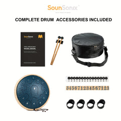 Steel Tongue Drum 15 Notes Hand Pan Drum D Major