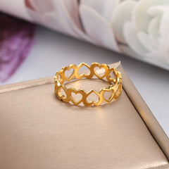 Vintage Heart Ring Stainless Steel Jewelry Gift for Women
