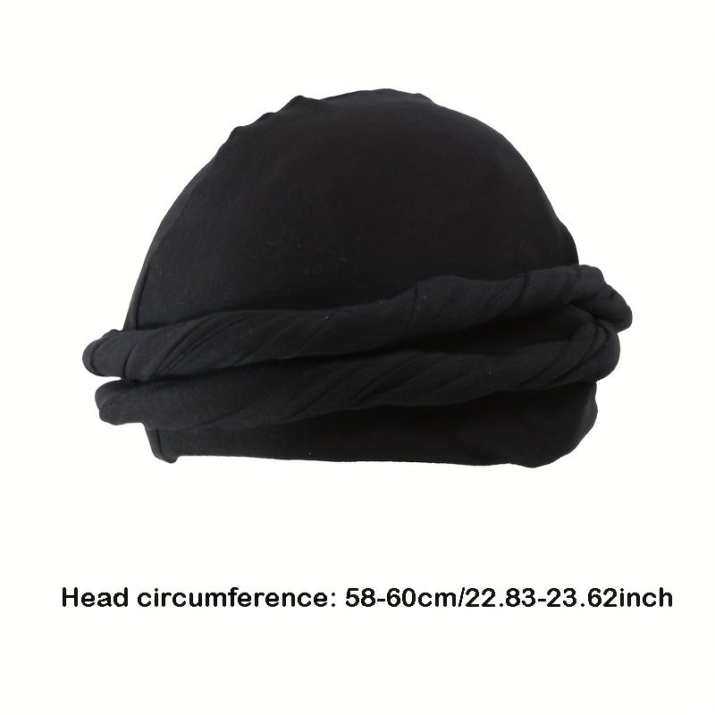 Ethnic Style Men's Turban Hat Soft Elastic Wrapped Head Hat