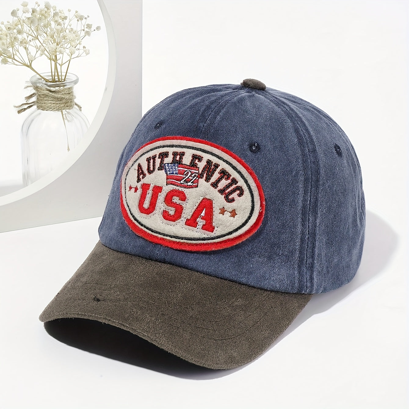 Embroidered Distressed Baseball Cap