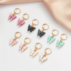 Acrylic Butterfly Alloy Necklace Earrings DIY Jewelry Accessories