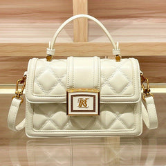 Quilted Shoulder Bag with Magnetic Closure & Detachable Strap