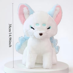 Fluffy Sitting Fox Plush Toy Soft Stuffed Animal for Home Decor or Gift