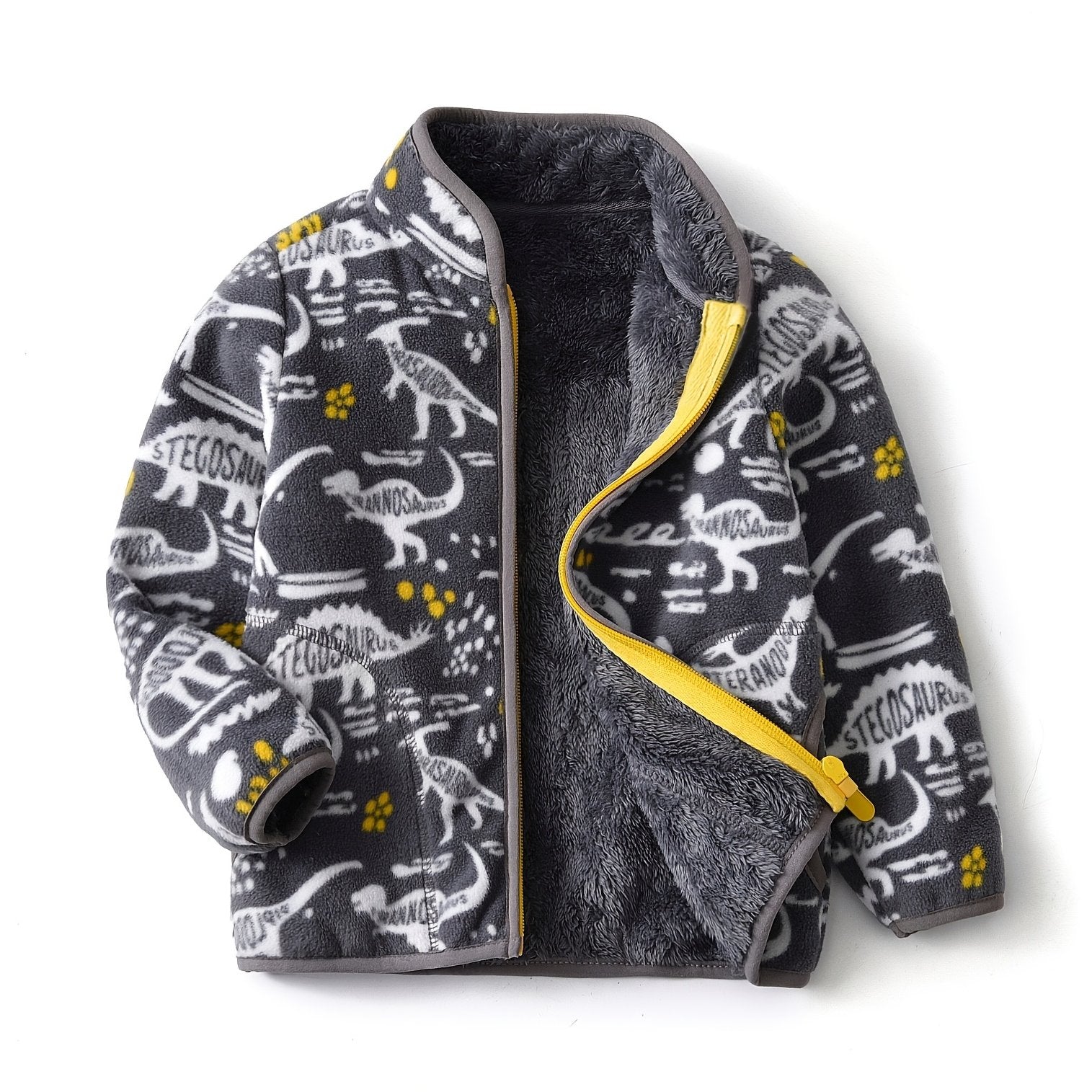 Kids Dino Print Fleece Jacket