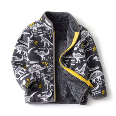 Kids Dino Print Fleece Jacket