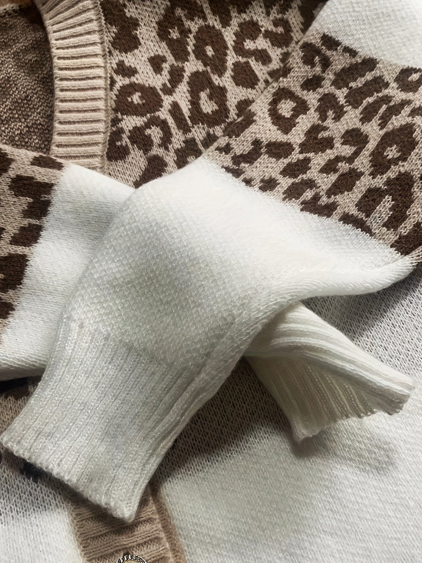  Leopard Print Button Cardigan